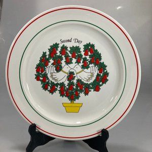 Sally Merwin 12 Days of Christmas Taylorton Potteries Dinner Plate Second Day
